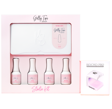 Kiara Sky™ Kiara Sky Gelly Tips KIT - COFFIN MEDIUM - inclusief lamp!  - Super snel lange nagels op een gemakkelijke manier - de nieuwste uitvinding op het gebied nagelverlenging