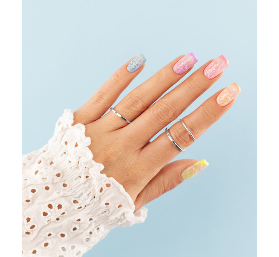 Victoria Vynn Salon Gellak | Summer Together | Créme Brulée | 315 | Pastel Peach | Witte Flakes | 8 ml