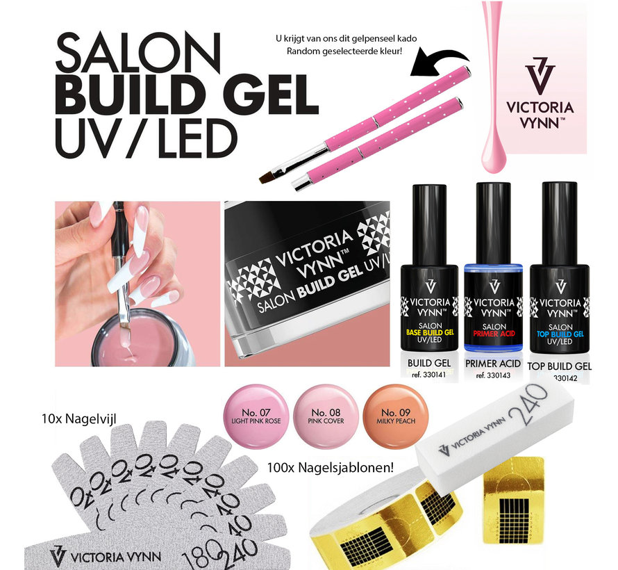 Starterset Gel | Victoria Vynn | Cover Pink Set | Builder Gel om je nagels mee te verlengen of te verstevigen | Uitgebreide set om mee te starten
