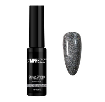 IMPREZZ® IMPREZZ® Gellak Striper DF04 Diamond Flash Zwart Hologram Glitter