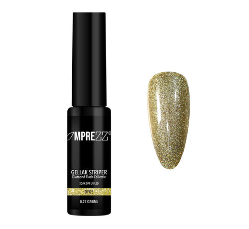 IMPREZZ® IMPREZZ® Gellak Striper DF05 Diamond Flash Goud Hologram Glitter 8 ML