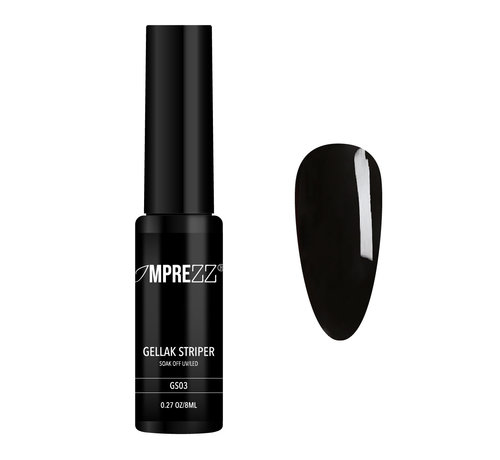 IMPREZZ® IMPREZZ® Gellak Striper GS03 Zwart  8 ML