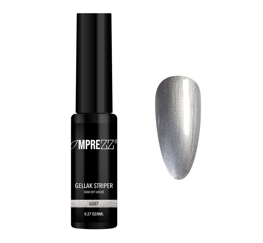 IMPREZZ® Gellak Striper GS07 Zilver Metallic 8 ML