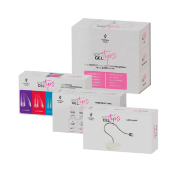 Victoria Vynn  Victoria Vynn Soft Gel Tips Set | Long Stiletto tips + Led lamp + Vloeistoffen