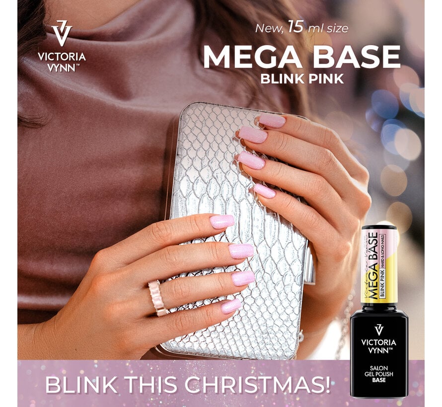 Rubber Base | Victoria Vyn Gel Polish Mega Base | Hard & Long Nails | Blink Pink 15 ml.