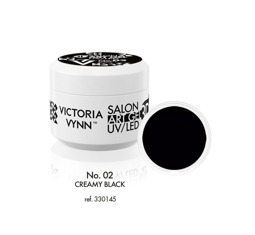 Victoria Vynn ART GEL 3D 02 Black no wipe, 5ml