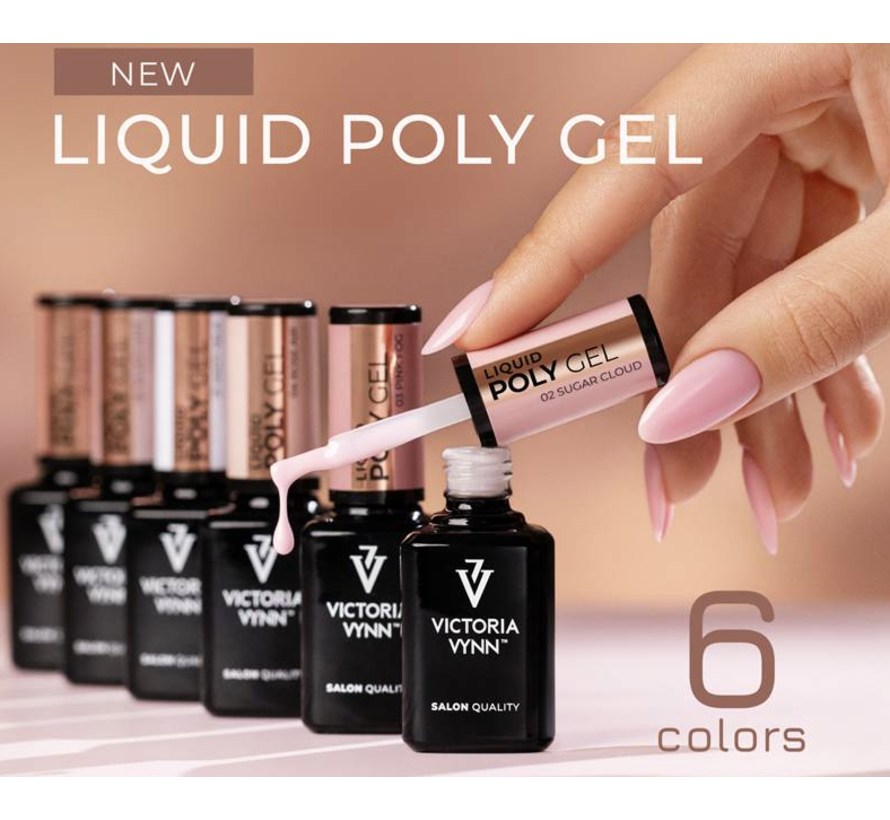 Liquid Polygel Victoria Vynn 6 pack + 2 gratis Polygel in tube 60 gr.
