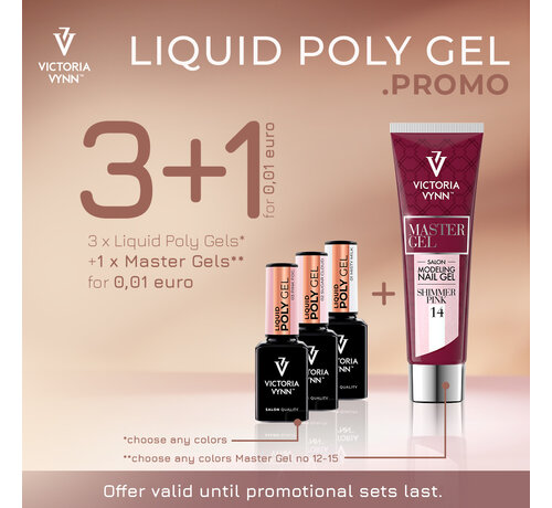 Victoria Vynn  Liquid Polygel Victoria Vynn 3 pack + 1 gratis Polygel in tube 60 gr.