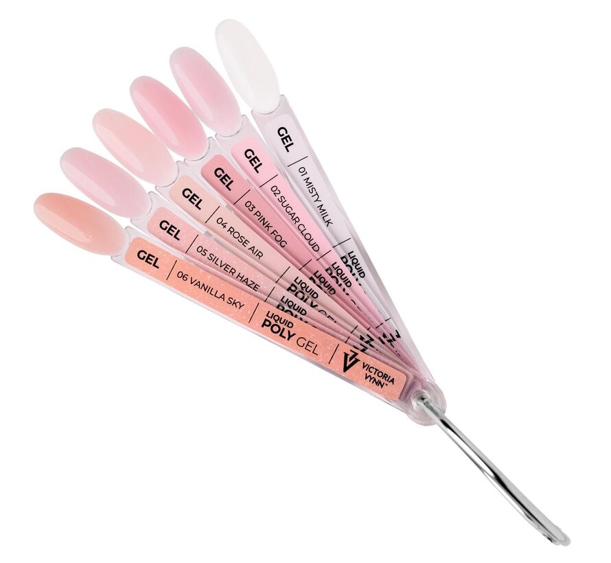 Liquid Polygel Victoria Vynn kleuren ring - alle 6 kleuren op ring
