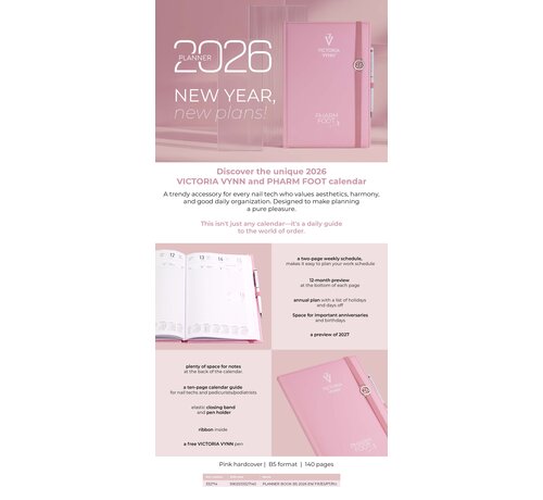 Victoria Vynn Victoria Vynn Agenda 2026 ENG - Roze - Alleen in pre order te bestellen!