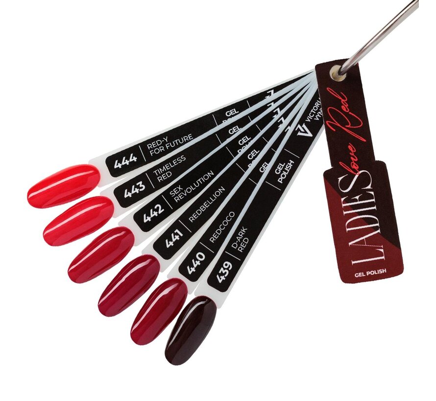 Victoria Vynn Ladies Love Red 439-444 kleuren ring - alle 8 kleuren op ring helemaal gebruiksklaar om jouw klanten te tonen!