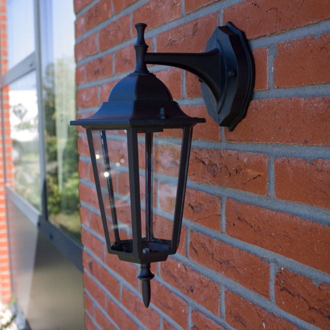 Tuin Wandlamp Lantaarn Cefalù Zwart Omlaaggericht