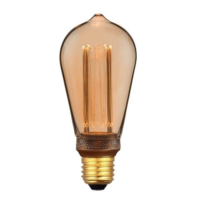 LED Kooldraadlamp E27 3-staps dimbaar ST64 Vintage - 5W Dimmen met Schakelaar en Geheugen