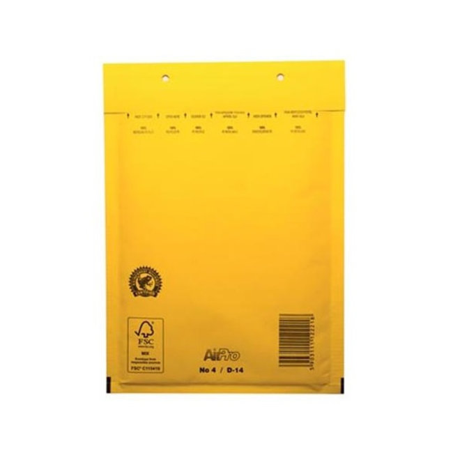 Gele luchtkussen enveloppen D 180 x 265 mm A5+ Geel Gekleurd  - Doos met 100 enveloppen