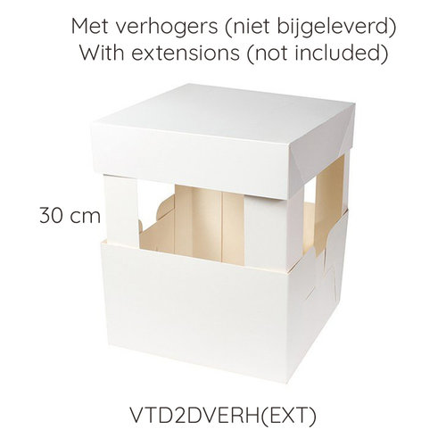 Taartdoos 2 delen - 35 x 35 x 15 cm (per 50 stuks)