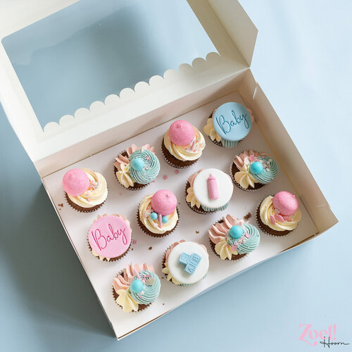 Cupcakedozen.nl Doos voor 12 cupcakes + winkelluifel venster (10 stuks)