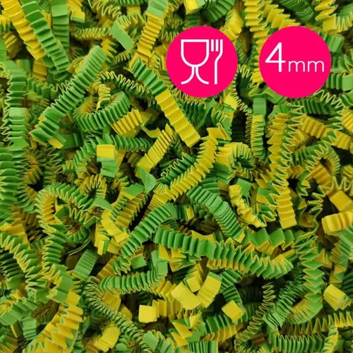 Cupcakedozen.nl Zigzag box filler - mix green/yellow (1 kg)