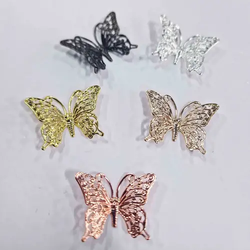 Moreish Cakes Arched Butterflies 35mm Wing Span - Various Metallics (10 pieces)