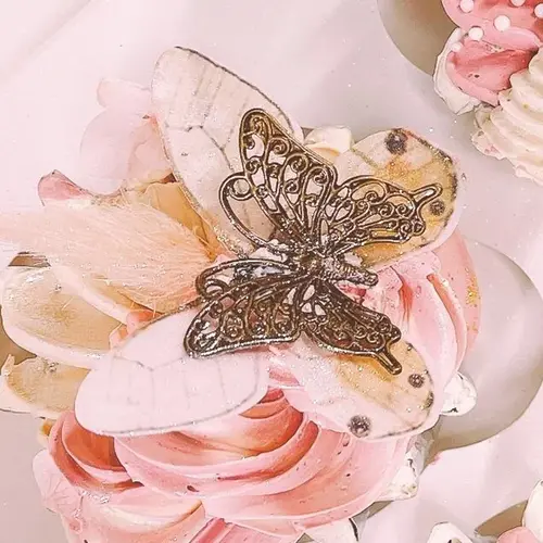 Moreish Cakes Arched Butterflies 35mm Wing Span - Various Metallics (10 pieces)