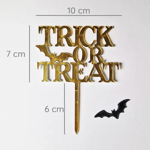 Acryl Cake topper Halloween - gold