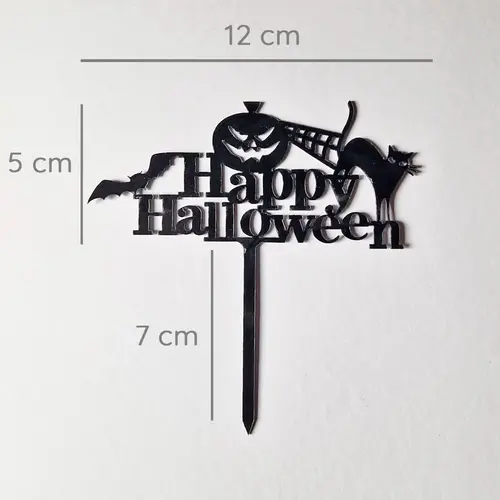 Acrylic cake topper Halloween - black