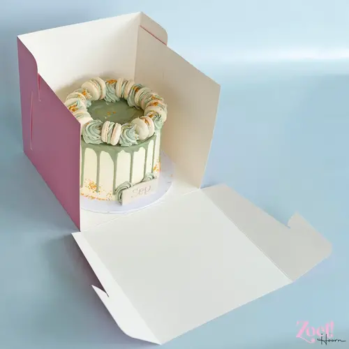 Cupcakedozen.nl Candy pink tall cake box - 280 x 280 x 280 mm + shop window (10 pieces)