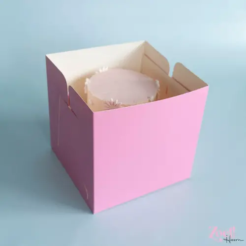 Cupcakedozen.nl Candy pink tall cake box - 229 x 229 x 229 mm + shop window (10 pieces)