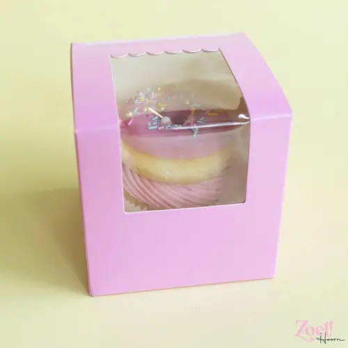 Cupcakedozen.nl Candy pink box for 1 cupcake + shop window (10 pieces)