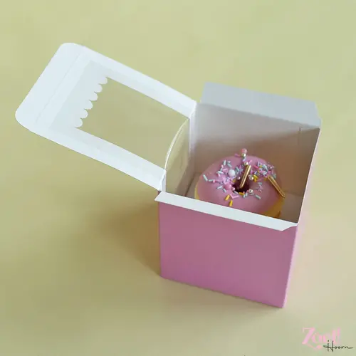 Cupcakedozen.nl Candy pink box for 1 cupcake + shop window (10 pieces)