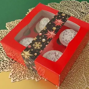 Cupcakedozen.nl Hülsenaufkleber - Weihnachtssterne (25 Stück)