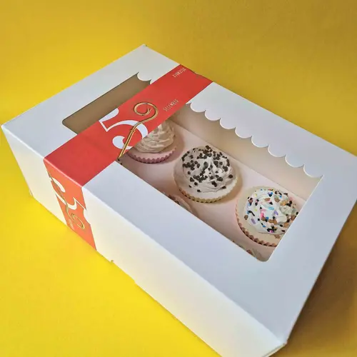 Cupcakedozen.nl Wikkel sticker - Sinterklaas 50 x 4 cm (25 stuks)