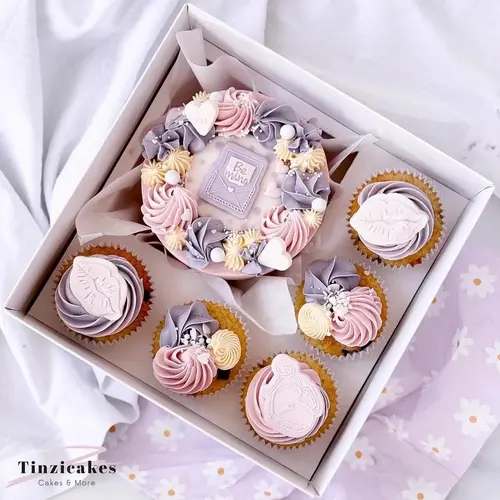 Cupcakedozen.nl Bento combinatie box met 5 cupcakes en transparant deksel (10 stuks)
