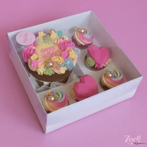 Cupcakedozen.nl  Bento combination box with 5 cupcake insert and clear lid (10 pieces)