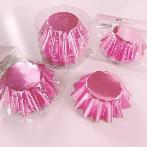 Moreish Cakes Geribbelde baking cups - Roze (96 stuks)