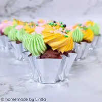 Geribbelde cupcake cups - Zilver (96 stuks)