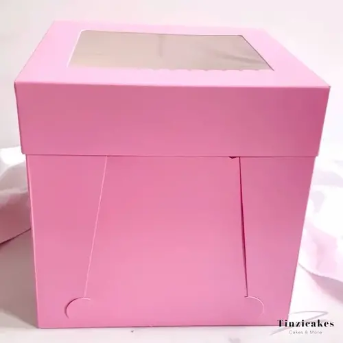 Cupcakedozen.nl Freche rosa hohe Tortenbox - 255 x 255 x 255 mm + Schaufenster (10 Stück)