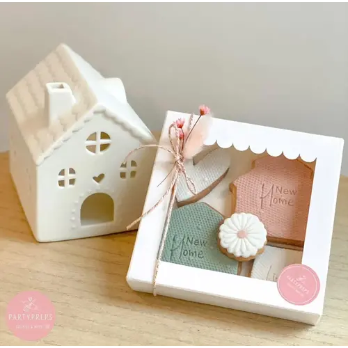 Cupcakedozen.nl White cookie box - 115 x 115 x 25 mm + shop window (10 pieces)