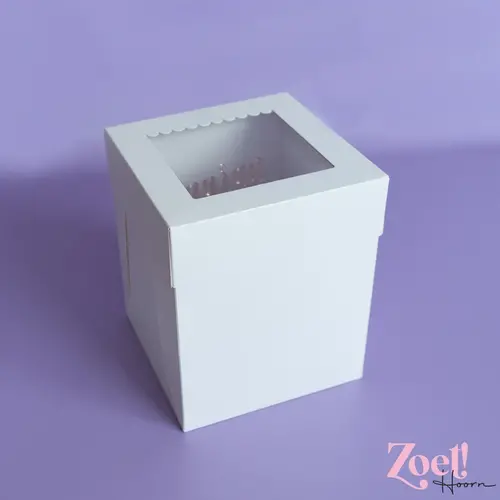 Cupcakedozen.nl Tall cake box - 20 x 20 x 25 cm + shop window (10 pieces)