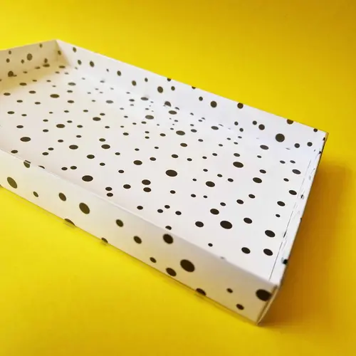 Cupcakedozen.nl Black dots (letterbox) box for cookies - 250 x 155 x 26 mm (10 pieces)