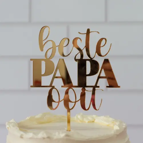 The Cookie Cutter Acryl taart topper "Beste papa ooit" in diverse kleuren