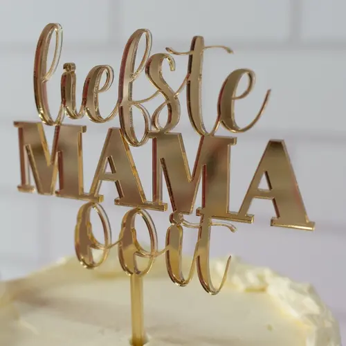 The Cookie Cutter Acryl taart topper "Liefste mama ooit" in diverse kleuren