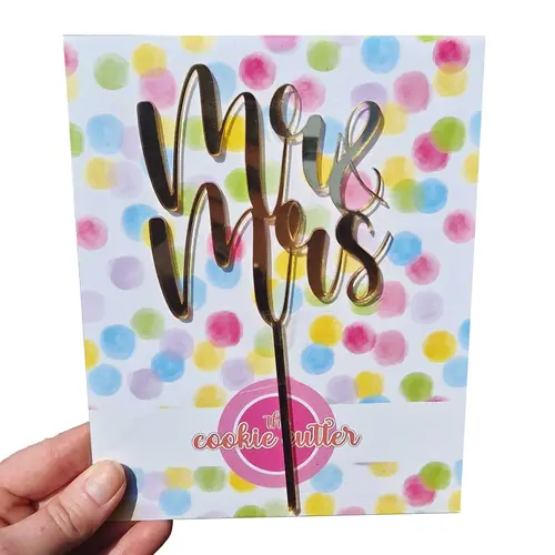 The Cookie Cutter Acrylic cake topper "Mr & Mrs" in multiple colours