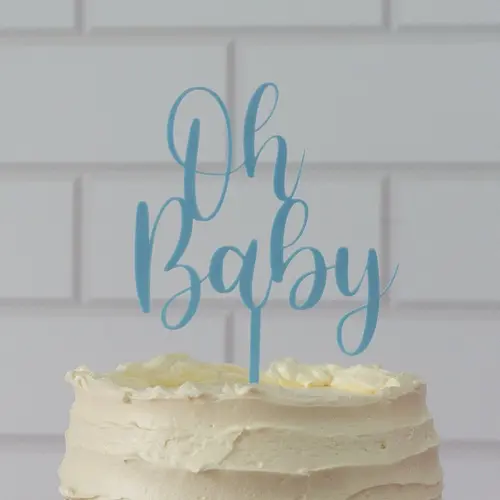 The Cookie Cutter Acrylic cake topper "Oh Baby" in multiple colours