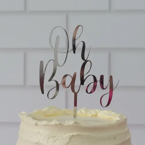 The Cookie Cutter Acrylic cake topper "Oh Baby" in multiple colours