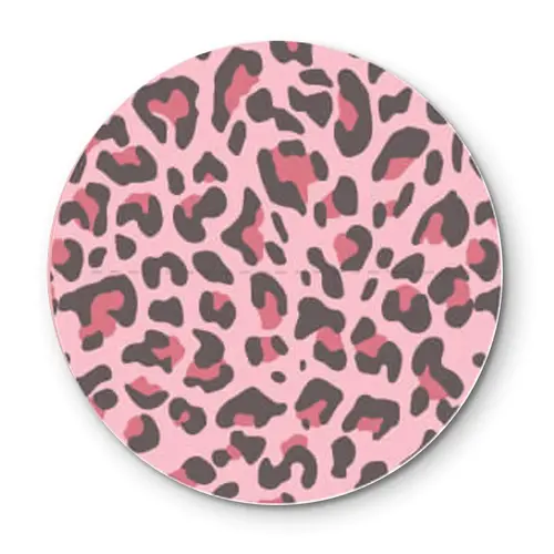 Cupcakedozen.nl Seal sticker panther print pink + perforated line (Ø40 mm - 1000 pieces)