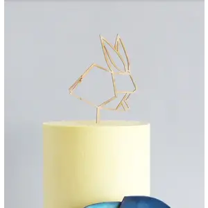 Cupcakedozen.nl Cake Toppers Holz - Osterhase Origami (5 Stück)