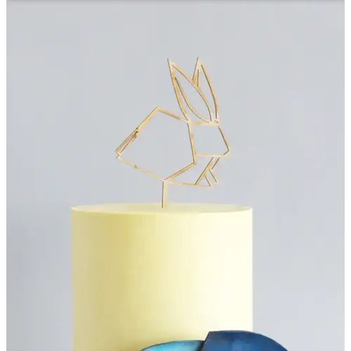 Cupcakedozen.nl Cake toppers MDF - Easter rabbit origami (5 pcs)