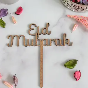Cupcakedozen.nl Cake Toppers Holz - Eid Mubarak (5 Stück)