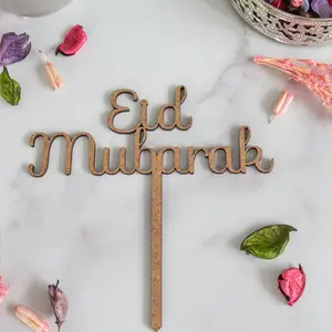 Cupcakedozen.nl Cake toppers MDF - Eid Mubarak (5 pcs)