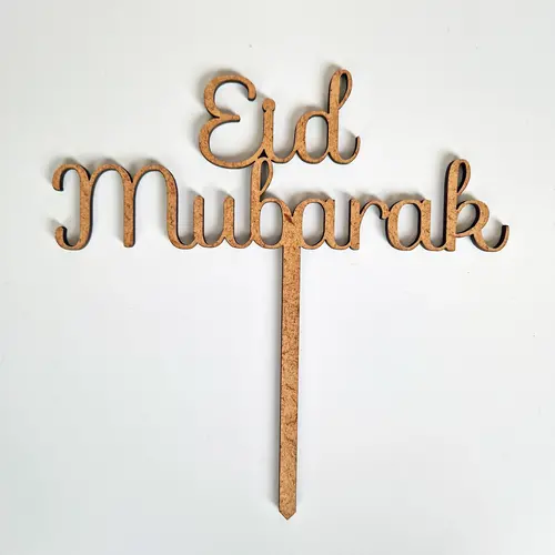Cupcakedozen.nl Cake Toppers Holz - Eid Mubarak (5 Stück)